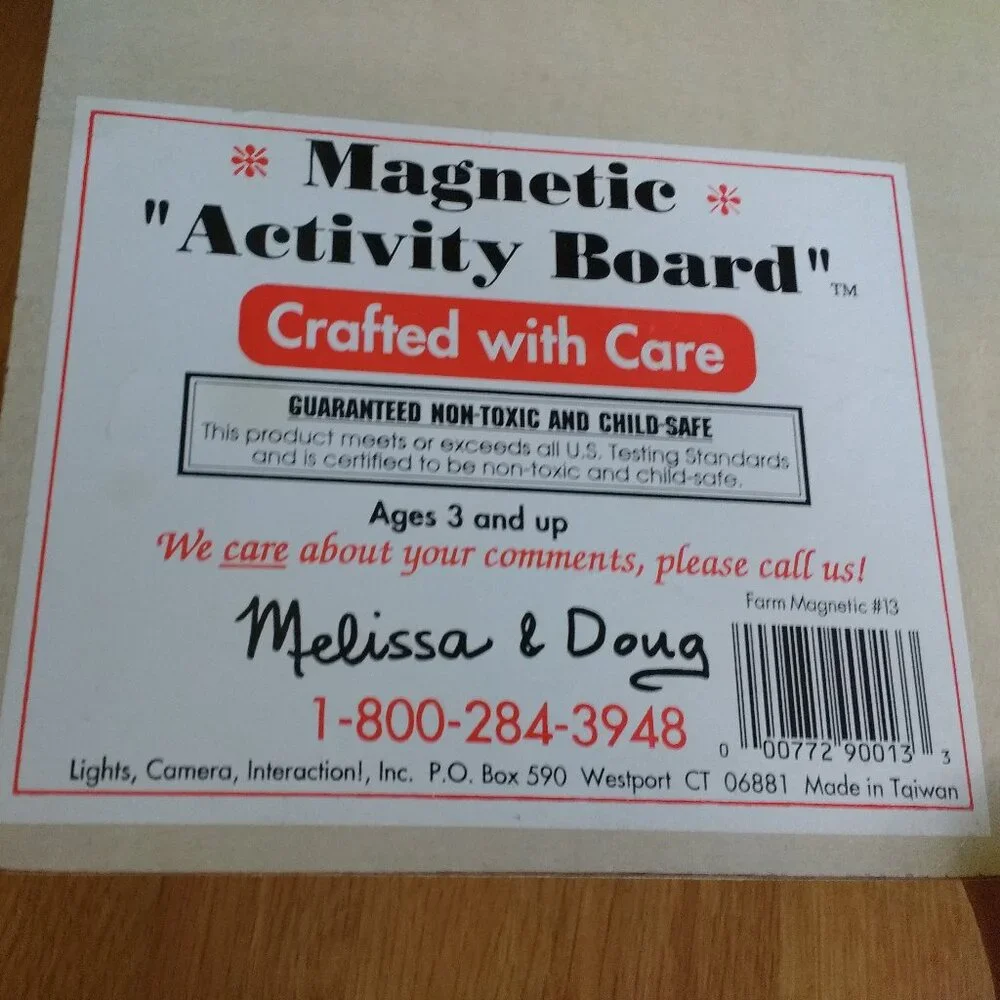 Melissa & Doug Wooden Used Magnetic Activity Board: Farm #13 + Train #92 Used